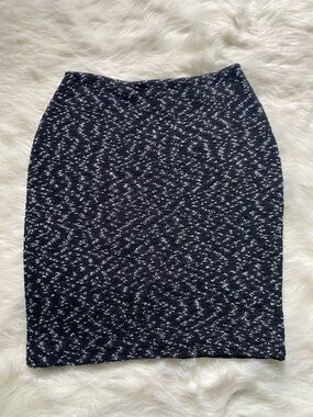 St. John Black & White Tweed Pencil Skirt